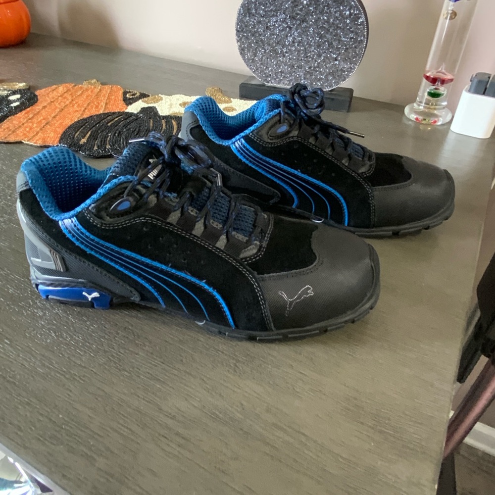 Puma Men's Black and Blue alloy composite toe safety Sneakers